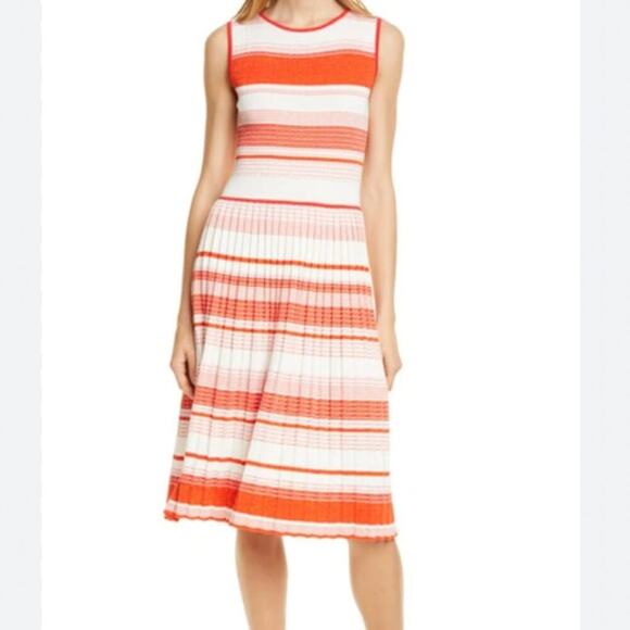 Kate Spade Striped Knit Pleated Dress - Picture 1 of 8